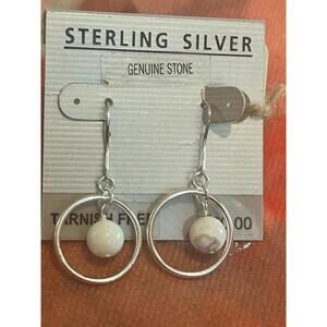 C19 earrings sterling silver genuine stone
